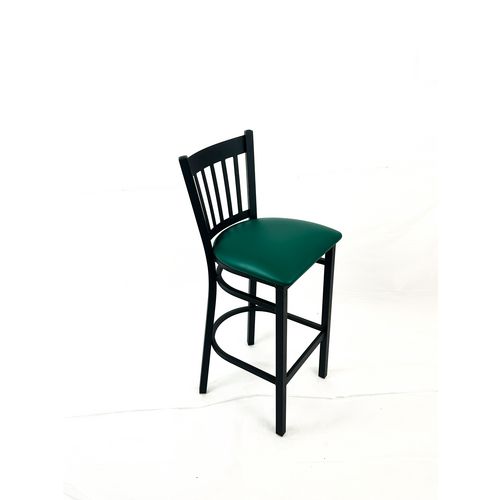 Picture of Cobra Series Barstool, Supports Up to 300 lbs, 28.5" Seat Height, Green Seat, Black Back, Black Base