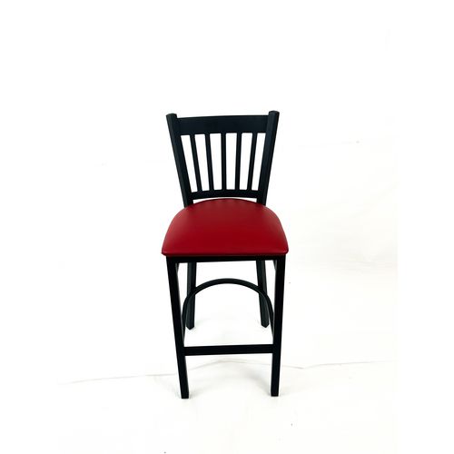 Picture of Cobra Series Barstool, Supports Up to 300 lb, 28.5" Seat Height, Burgundy Seat, Black Back, Black Base