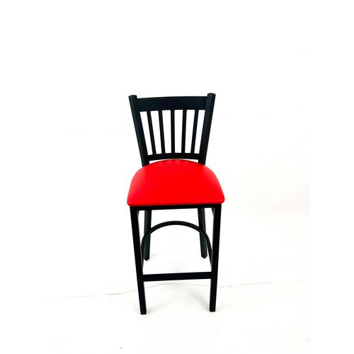 Picture of Cobra Series Barstool, Supports Up to 300 lb, 28.5" Seat Height, Red Seat, Black Back, Black Base