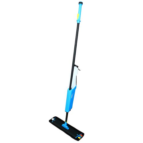 Picture of Mopster 2.0 Microfiber Bucketless Mop, 16.25 x 3.25 Blue Microfiber Head, 57" Black Aluminum Handle