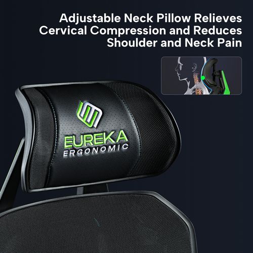 Picture of Typhon Hybrid Chair, Supports Up to 220 lb, 18.5" to 22.05" Seat Height, Black Mesh Seat, Black/Green Mesh Back, Black Base