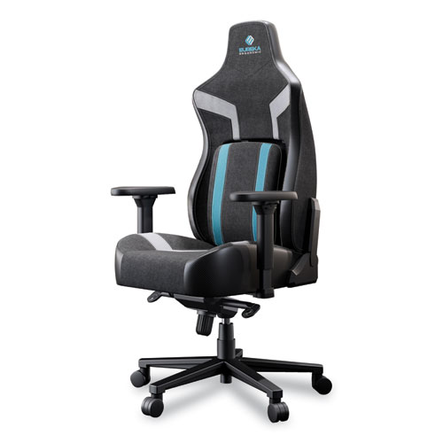 Picture of Python II Ergonomic Chair, Supports up to 300 lb, 18.88" to 22.83" Seat Height, Black Fabric Seat, Black/Blue Fabric Back
