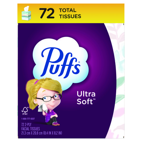 Picture of Ultra Soft Facial Tissue, 2-Ply, White, 72 Sheets/Box, 24 Boxes/Carton