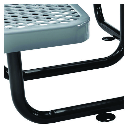 Picture of Expanded Steel Picnic Table, Square, 81 x 81 x 29.5, Gray Top, Gray Base/Legs