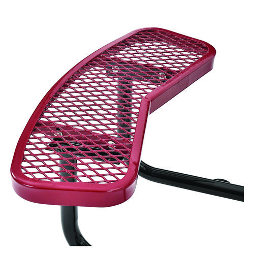 Picture of Expanded Steel Picnic Table, Round, 46" Dia x 29.5"h, Red Top, Red Base/Legs