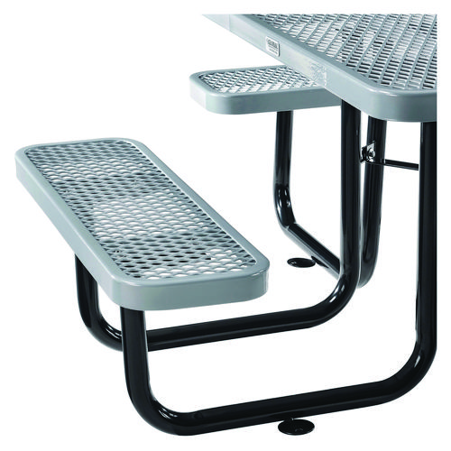 Picture of Expanded Steel Picnic Table, Square, 81 x 81 x 29.5, Gray Top, Gray Base/Legs