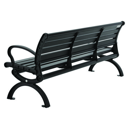 Picture of Aluminum Bench with Back, 73" x 22.75" x 30.75", Black Seat/Back, Black Base