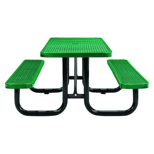 Picture of Expanded Steel Picnic Table, Rectangular, 72 x 62 x 29.5, Green Top, Green Base/Legs