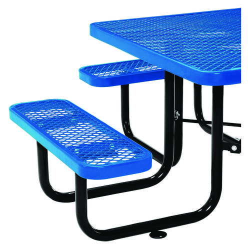Picture of Expanded Steel Picnic Table, Square, 81 x 81 x 29.5, Blue Top, Blue Base/Legs