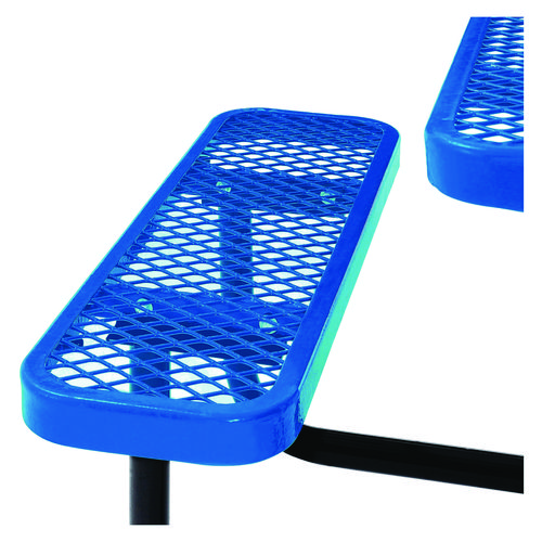 Picture of Expanded Steel Picnic Table, Square, 81 x 81 x 29.5, Blue Top, Blue Base/Legs