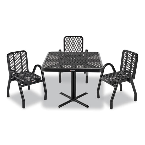 Picture of Outdoor Dining Set, Square, 36 x 36 x 29, Black Top, Black Base/Legs