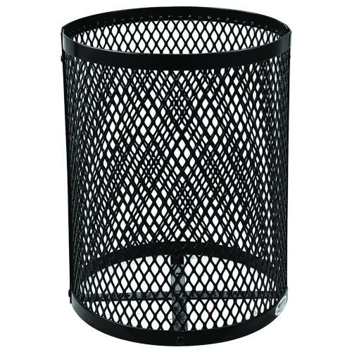 Picture of Outdoor Diamond Industrial Steel Trash Can, 36 gal, Black