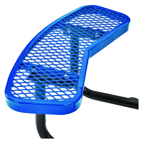 Picture of Expanded Steel Picnic Table, Round, 46" Dia x 29.5"h, Blue Top, Blue Base/Legs