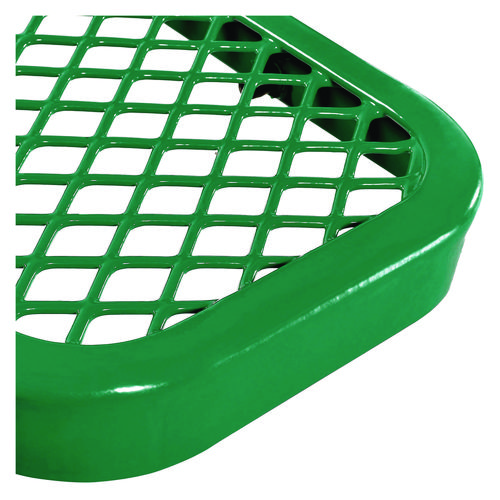 Picture of Expanded Steel Bench With Back, 72" x 24" x 33", Green Seat/Back, Black Base