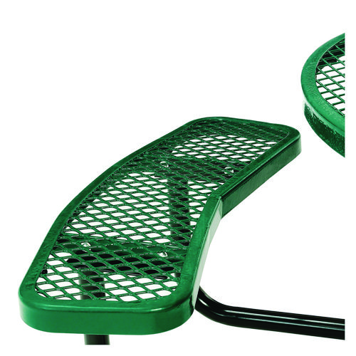 Picture of Expanded Steel Picnic Table, Round, 46" Dia x 29.5"h, Green Top, Green Base/Legs