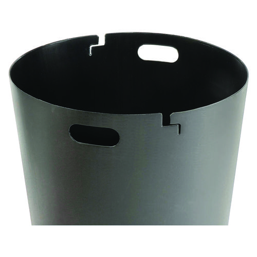 Picture of Outdoor Slatted Steel Trash Can, Dome Lid, 36 gal, Black