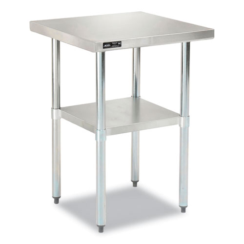 Picture of Work Table with Undershelf, Square, 24 x 24 x 35, Silver Top, Silver Base/Legs