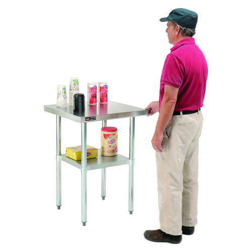 Picture of Work Table with Undershelf, Square, 24 x 24 x 35, Silver Top, Silver Base/Legs