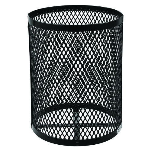 Picture of Outdoor Diamond Steel Trash Can, 36 gal, Black
