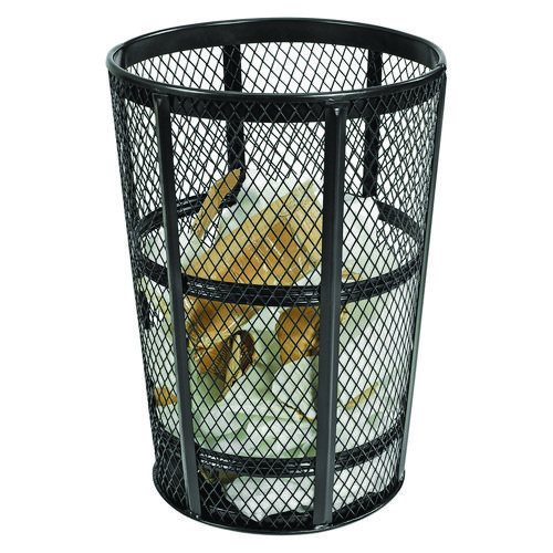 Picture of Steel Mesh Corrosion Resistant Trash Can, 48 gal, Black