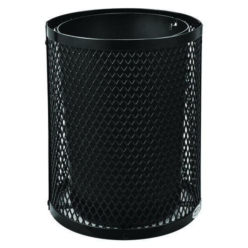 Picture of Outdoor Diamond Steel Trash Can, 36 gal, Black
