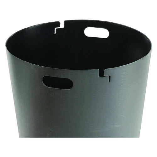 Picture of Outdoor Slatted Steel Trash Can, 36 gal, Black