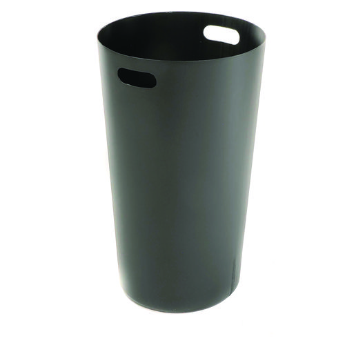 Picture of Outdoor Slatted Steel Trash Can, 24 gal, Black