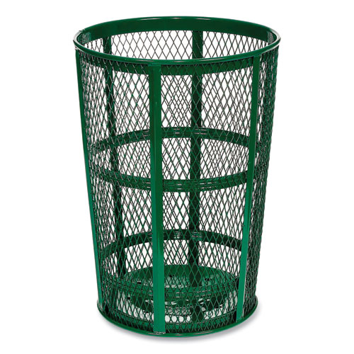 Picture of Steel Mesh Corrosion Resistant Trash Can, 48 gal, Green
