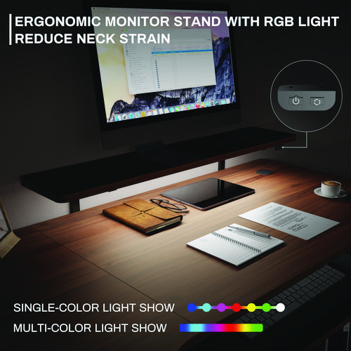 Picture of L-Shaped Standing Desk with Keyboard Tray, Left Desk, 61.25" x 43.25" x 34.38" to 52.88", Walnut/Black