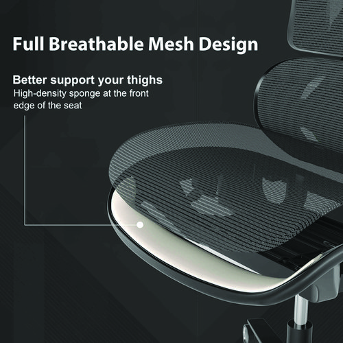 Picture of Typhon Hybrid Chair, Supports Up to 220 lb, 18.5" to 22.05" Seat Height, Black Mesh Seat, Black/Red Mesh Back, Black Base