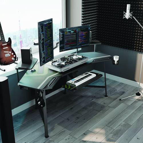 Picture of Aero Gaming Desk, 72.06" x 23.63" x 38", Black