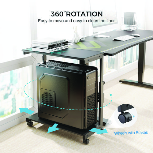 Picture of CPU Holder, Supports 88.2 lbs, 25.19 x 11.81 x 22.56 to 28.56, Black