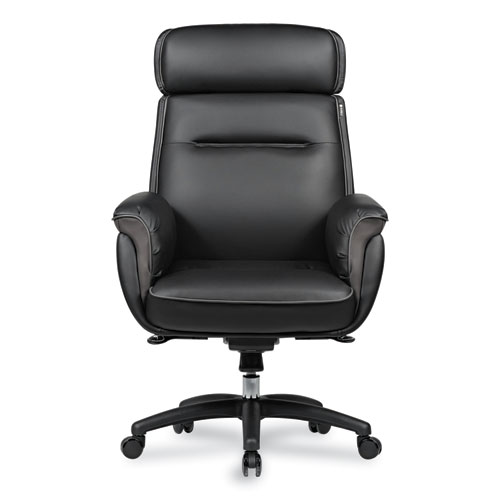 Picture of Royal Executive Office Chair, Support up to 300 lb, 19.46"-22.26" Seat Height, Black PU Leather Seat, Black Faux Leather Back