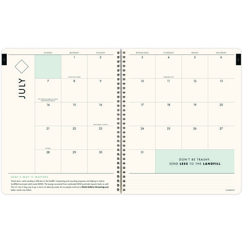 Picture of GreenPath Academic Year Weekly/Monthly Planner, Floral Artwork, 11" x 9.38", Multicolor Cover, 12-Month: July 2024-June 2025