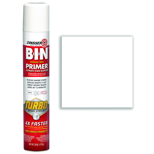 Picture of BIN Aerosol Primer with Turbo Spray System, Interior, Flat White, 26 oz Aerosol Can, 6/Carton