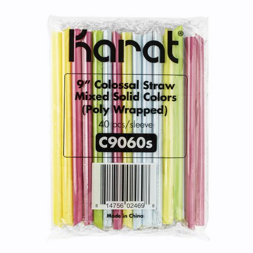 Picture of Boba Straws, 9", Assorted, 1,600/Carton