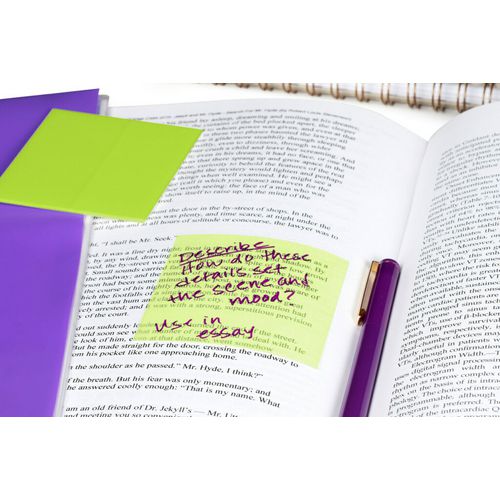 Picture of Transparent Notes, Unruled, 2.88" x 2.88", Assorted Transparent Colors, 36 Sheets/Pad, 3 Pads/Pack