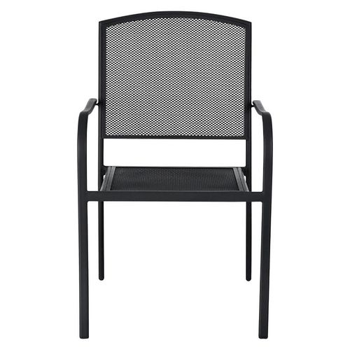 Picture of Interion Mesh Cafe Table and Chair Sets, Round, 48" Dia x 29"h, Black Top, Black Base/Legs