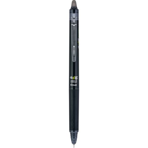 Picture of FriXion Synergy Clicker Erasable Gel Pen, Retractable, Extra-Fine 0.5 mm, Black Ink, Black/Smoke Barrel, Dozen