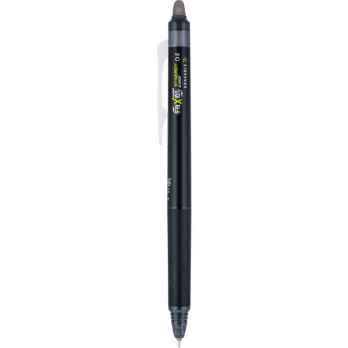 Picture of FriXion Synergy Clicker Erasable Gel Pen, Retractable, Extra-Fine 0.5 mm, Black Ink, Black/Smoke Barrel, Dozen