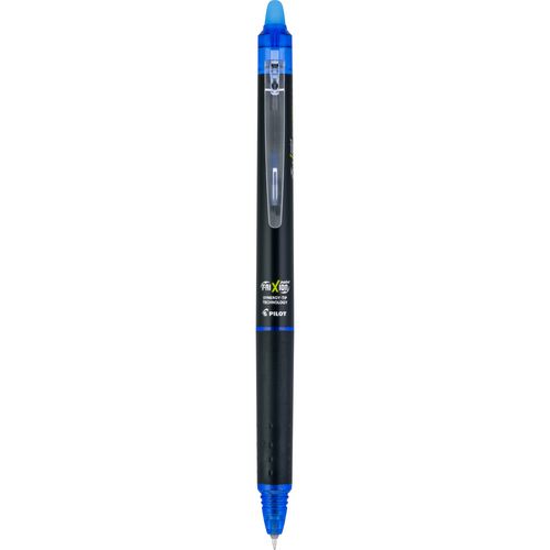 Picture of FriXion Synergy Clicker Erasable Gel Pen, Retractable, Extra-Fine 0.5 mm, Blue Ink, Black/Blue Barrel, Dozen