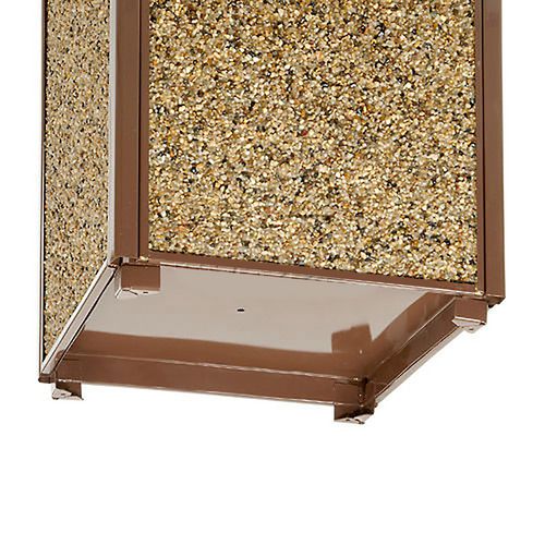 Picture of Stone Panel All Weather Trash Receptacle Urn, Open Ashtray Top, 24 gal, Steel, Brown