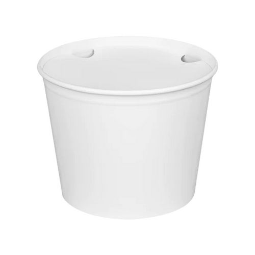 Picture of Food Bucket with Lid, 85 oz, 7.36" Dai x 6"h, White, Paper, 180/Carton