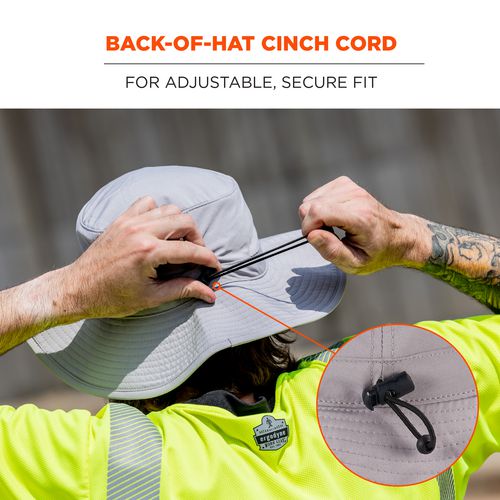 Picture of Chill-Its 8939 Cooling Bucket Hat, Polyester/Spandex, One Size Fits Most, Gray