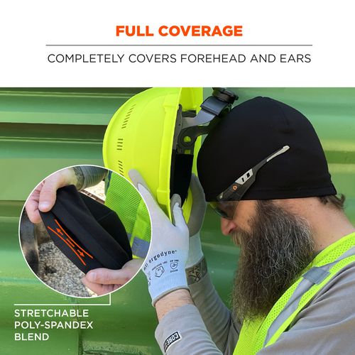 Picture of N-Ferno 6813 Winter Skull Cap Helmet Liner, Polyester/Spandex, One Size Fits Most, Black