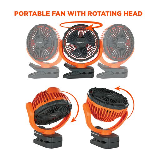 Picture of Chill-Its 6090 Rechargeable Portable Jobsite Fan, 9.5, Orange/Black