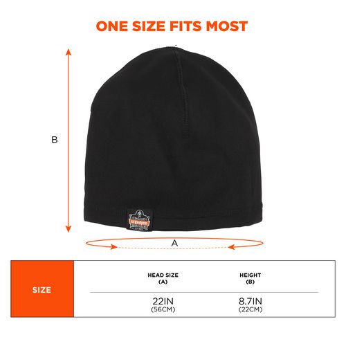 Picture of N-Ferno 6813 Winter Skull Cap Helmet Liner, Polyester/Spandex, One Size Fits Most, Black