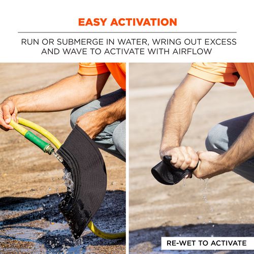 Picture of Chill-Its 8939 Cooling Bucket Hat, Polyester/Spandex, One Size Fits Most, Gray