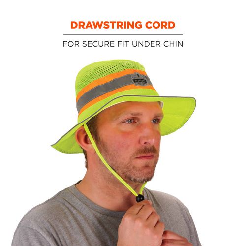 Picture of Chill-Its 8935CT Hi-Vis PVA Ranger Sun Hat, Polyester/PVA, 2X-Large/3X-Large, Lime