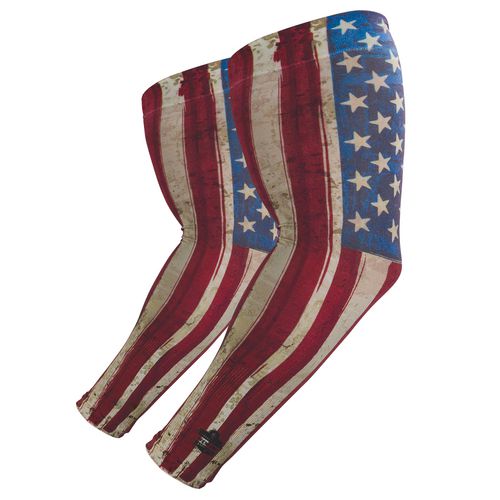 Picture of Chill-Its 6695 Sun Protection Arm Sleeves, Polyester/Spandex, Medium/Large, American Flag
